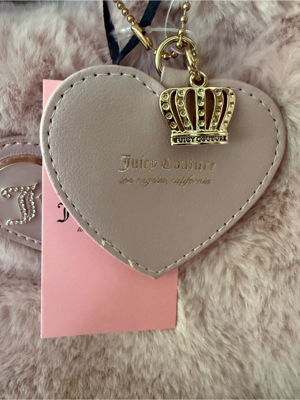Juicy Couture Pink Faux Fur Crossbody With Charms - Picture 2 of 5